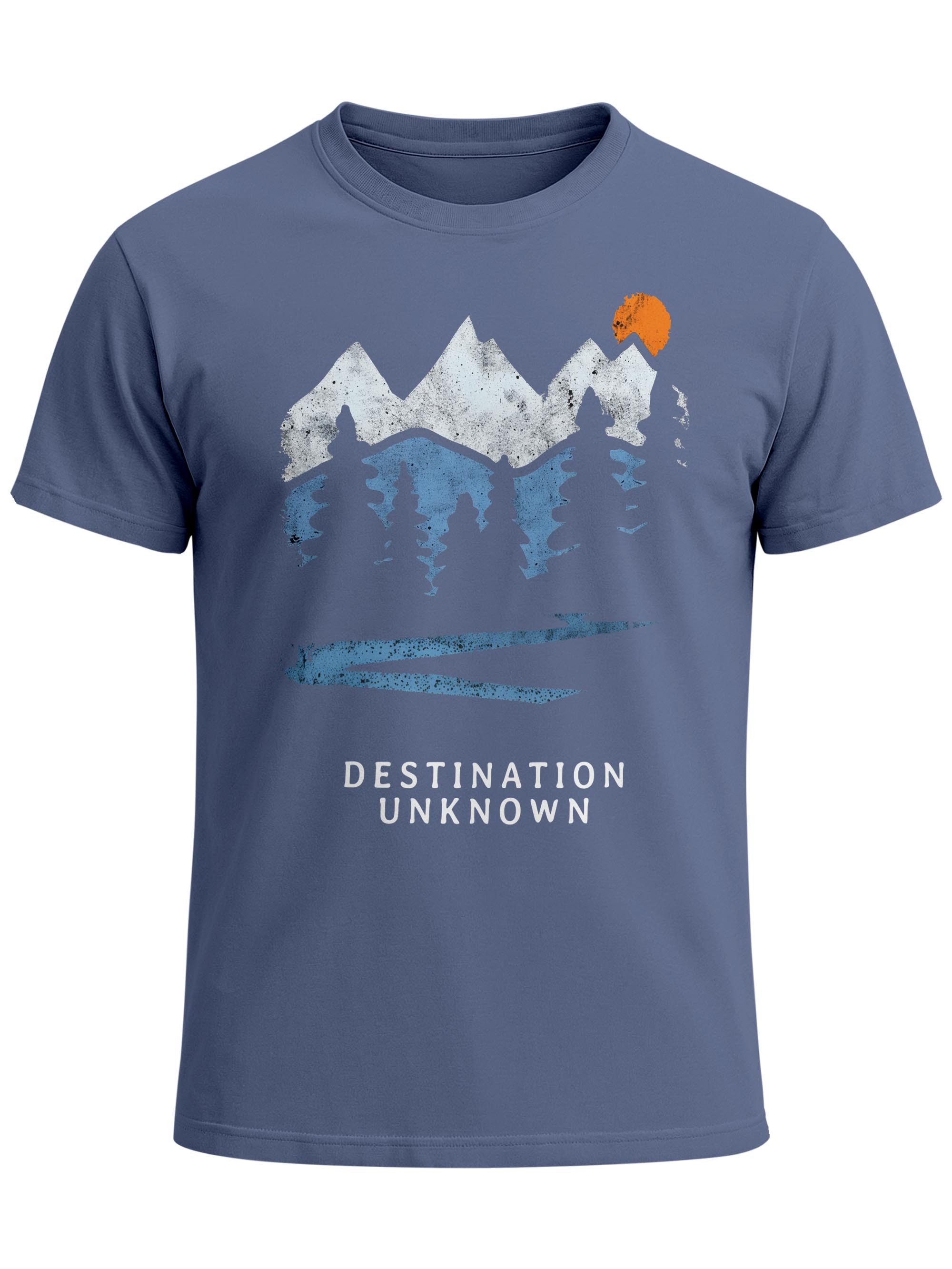 Neverless Print-Shirt Herren T-Shirt Prinstshirt Berge Wandern Adventure Outdoor mit Print