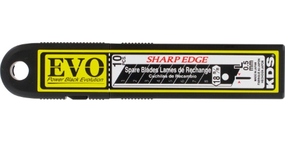 KDS Japan Cuttermesser Japanklingen KDS 18mm extrem scharf 10 Stück Power Black