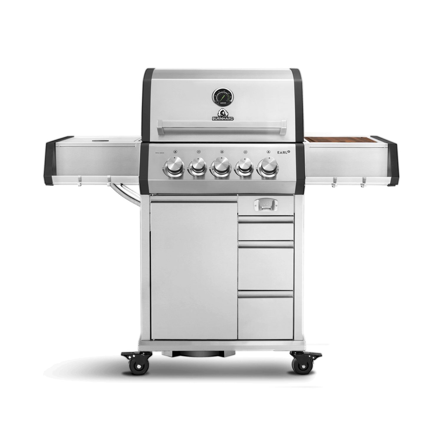 BURNHARD® Gasgrill 3-Brenner inkl. Heckbrenner, mit Gusseisen Grillrost, inkl. stabiler Abdeckhaube, Seitenkochfeld mit Infrarot Keramikbrenner - EARL, #945994