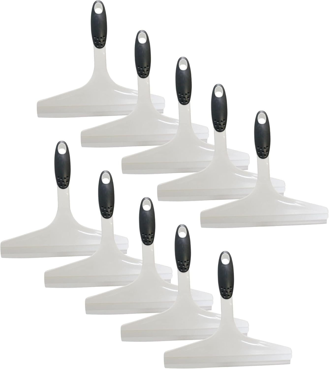 Novaliv Kehrgarnitur 20958-10x, (10-tlg), Novaliv 10x Duschabzieher 23,5 cm Weiß ergonomischer Griff Wasserabzie