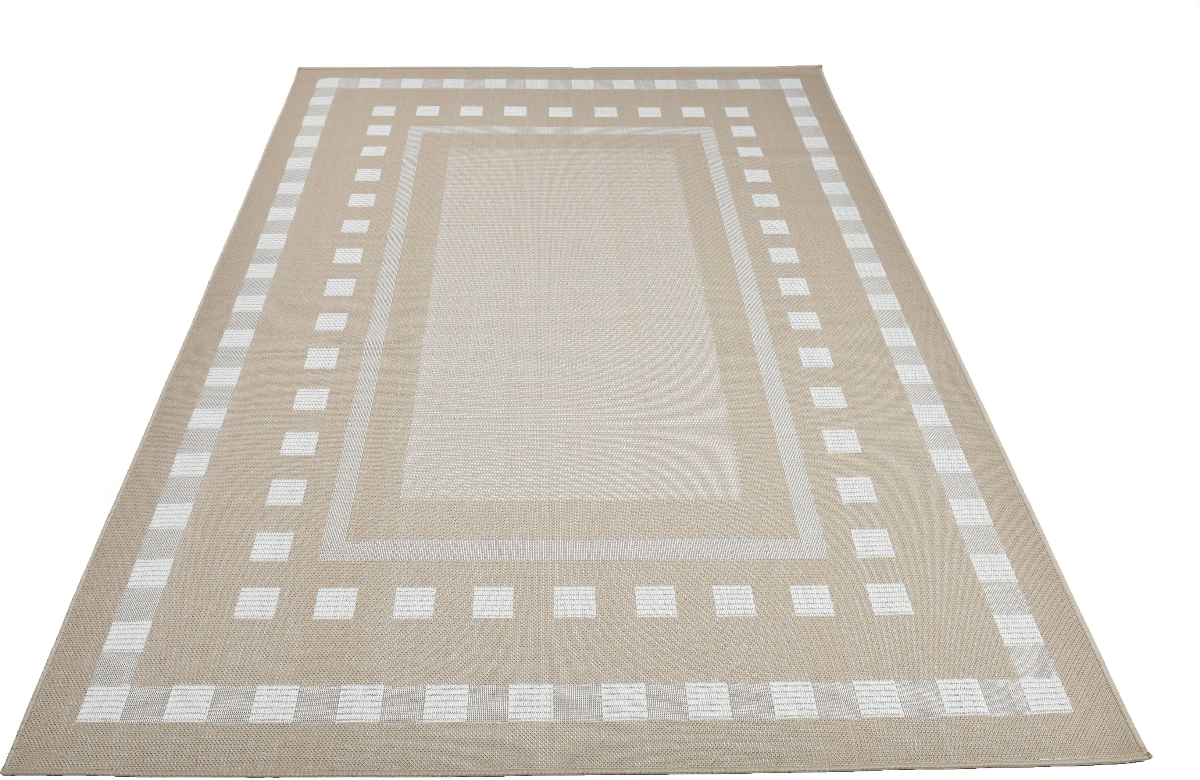 Teppich Dalija, andas, rechteckig, Höhe: 8 mm, Outdoor geeignet, Sisal-Optik, Wetterfest & UV-beständig, Flachgewebe sand
