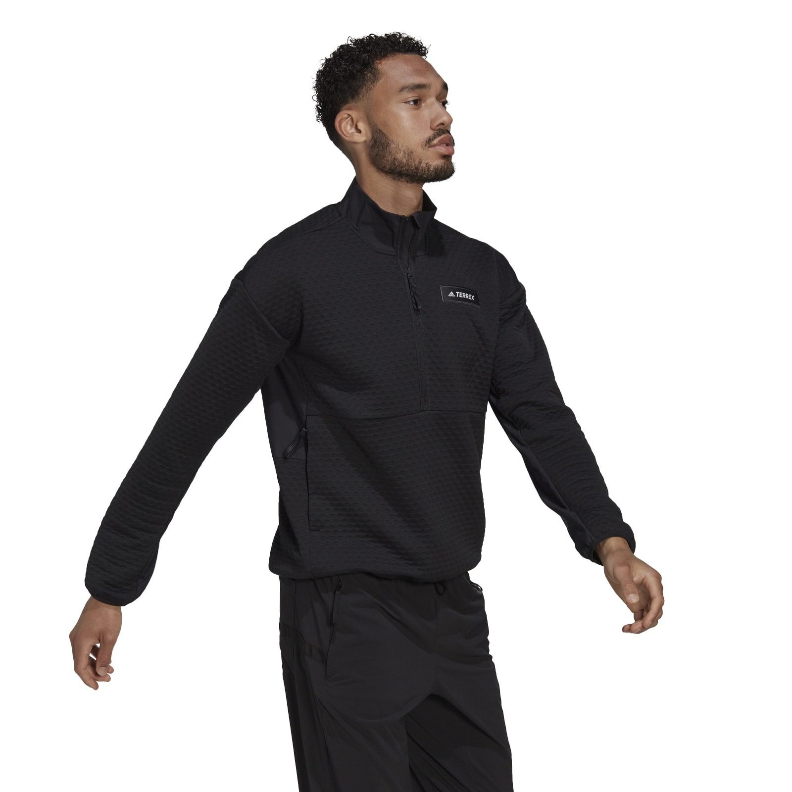 adidas Performance Fleecejacke Fleecepullover Terrex Utilitas Hike Half-Zip schwarz Herren
