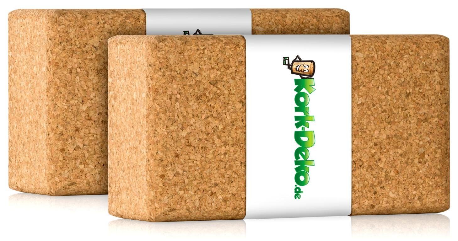 Kork-Deko.de Yogablock Yogablock 2er-Pack Yogablöck aus Kork, zahlreiche Verwendungsmöglichkeiten