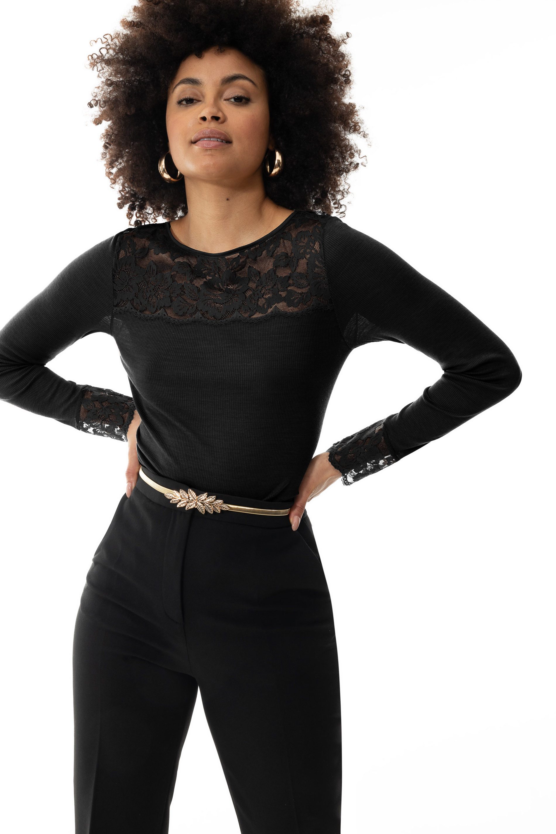 Mey T-Shirt Damen langarm Shirt Serie "Wool Love" Merinowolle