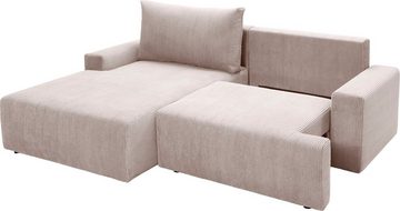 exxpo - sofa fashion Ecksofa Orinoko, L-Form, inkl. Bettfunktion und Bettkasten, in Cord