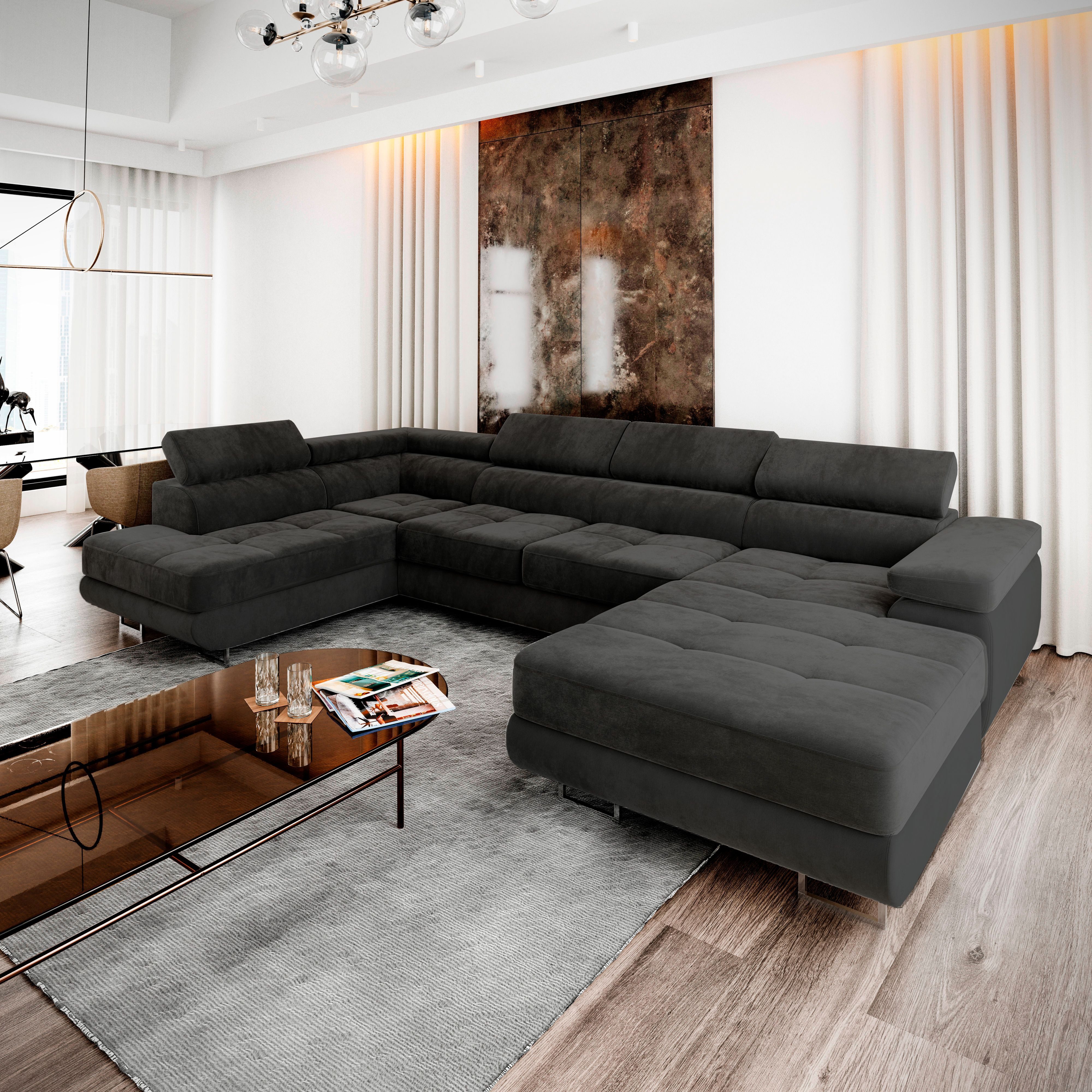 Masseno Ecksofa CASONE mit Schlaffunktion U-Form, günstig online kaufen