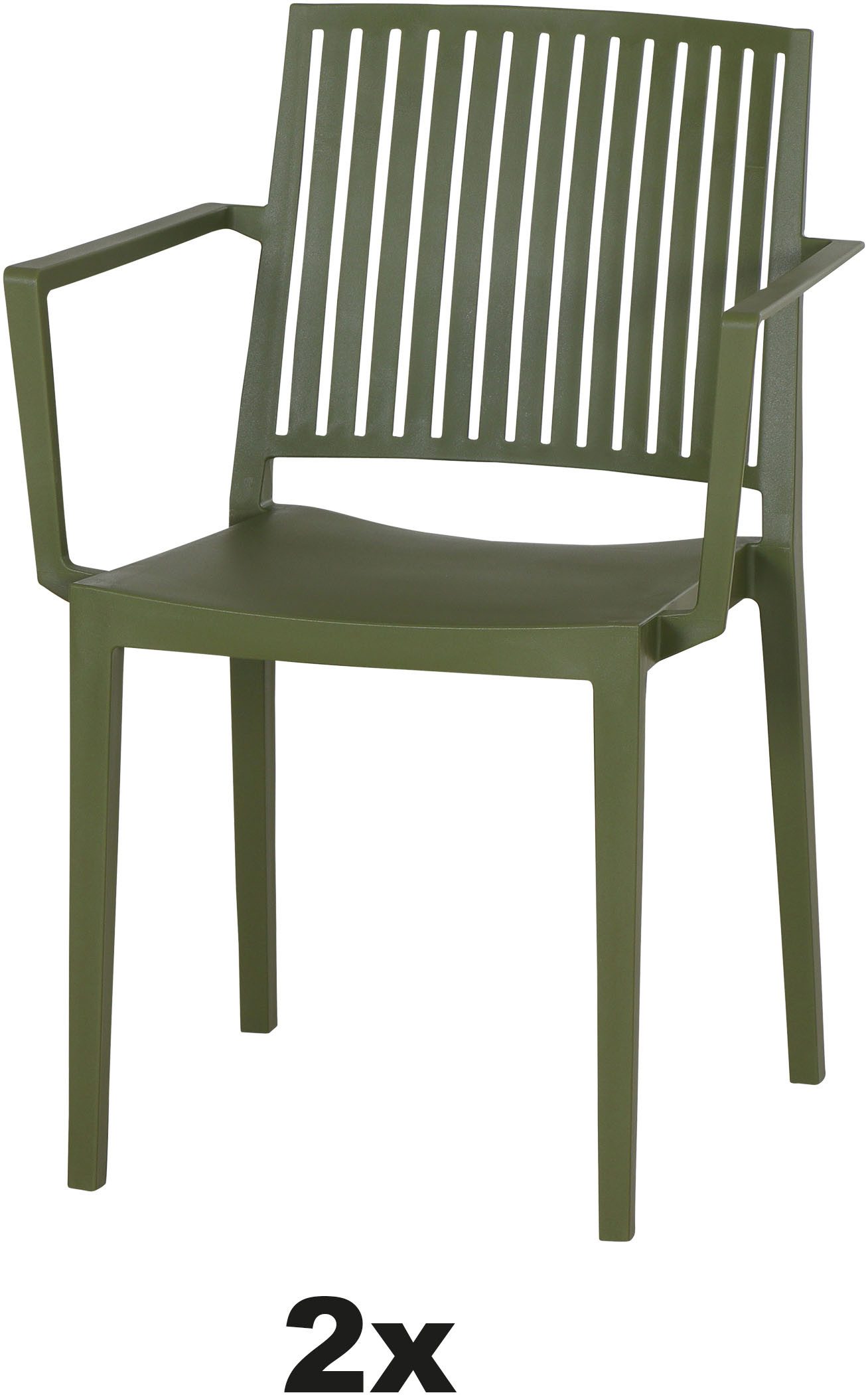 Siena Garden Gartensessel Lane 2er Set Stapelsessel olive (Set, 2-St), Gestell, Polypropylen/Glasfaser