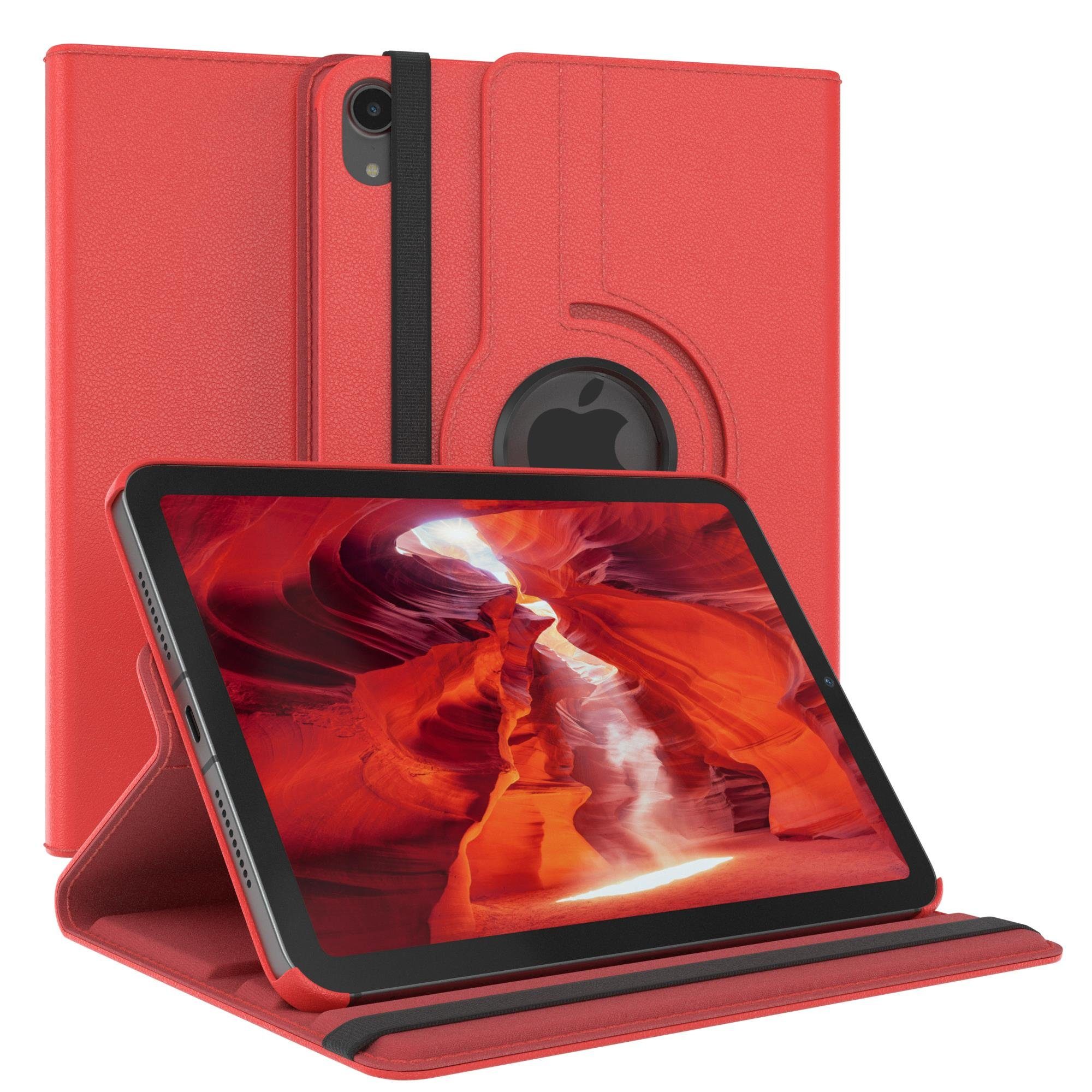 EAZY CASE Tablet-Hülle Rotation Case für Apple iPad Mini 6. Gen. (2021) 8,3  Zoll, Tabletcase Flipcover Smart kratzfest Hülle aufstellbar drehend Rot