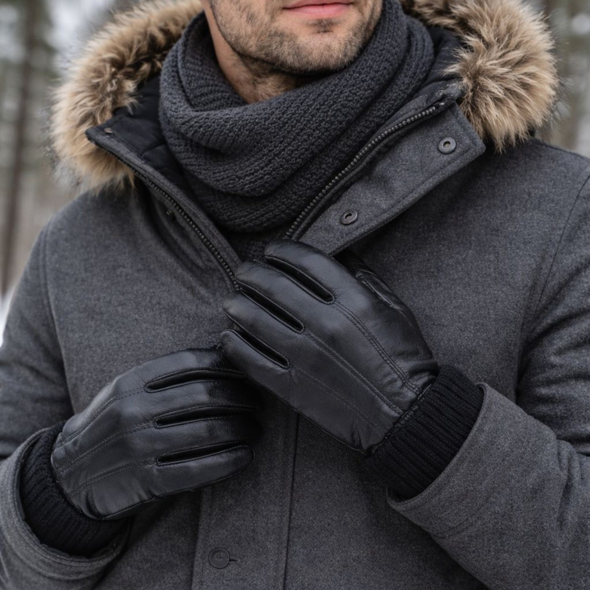 ZEBRO Lederhandschuhe Ruby Herren Gefüttert