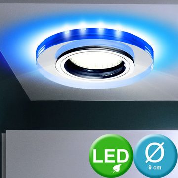 etc-shop LED Einbaustrahler, Leuchtmittel inklusive, Warmweiß, Einbau Leuchte Deko LED Beleuchtung blau Wohn Zimmer Decken