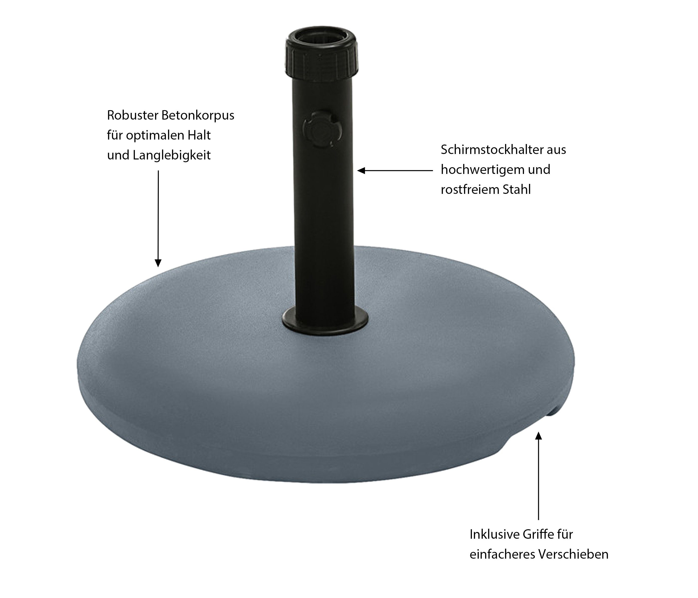 Dehner Schirmständer Rund, Ø 48 cm, günstig online kaufen