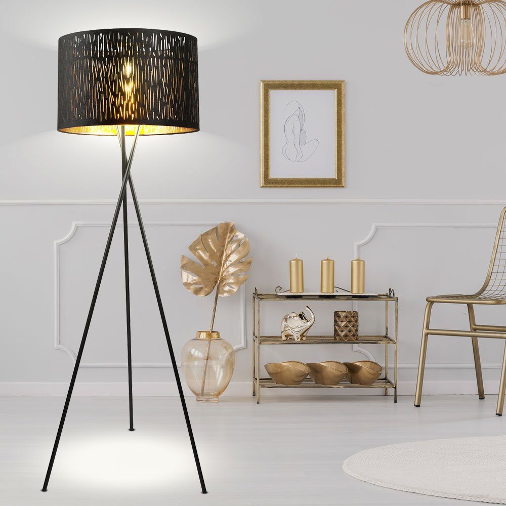 Bein etc-shop Wohnzimmerlampe Stativ gold Leuchtmittel Stehleuchte Stehlampe, inklusive, nicht schwarz 3 Standleuchte