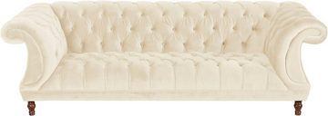 Max Winzer® Chesterfield-Sofa »Isabelle«, Knopfheftung & gedrechselten Füßen in Buche Nussbaum, Breite 260 cm