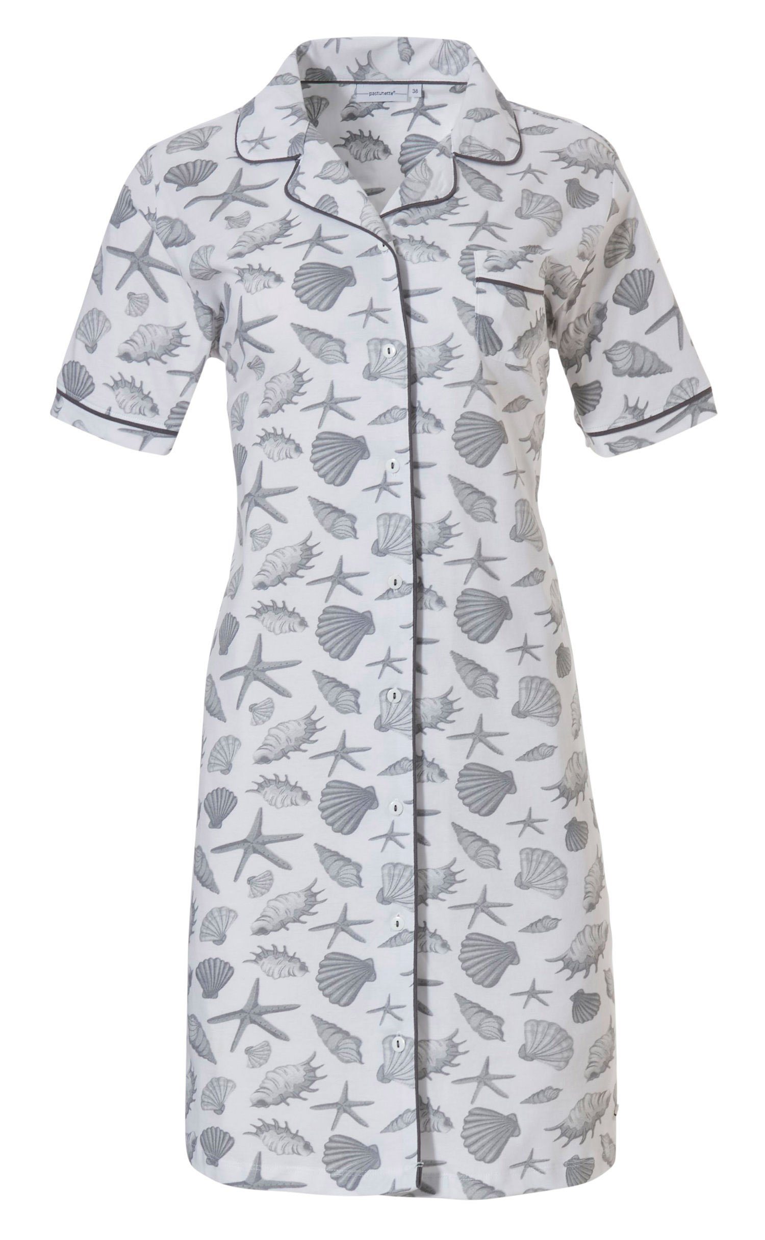 Damen Baumwolle (1-tlg) Pastunette Nachthemd Nachthemd geknöpft