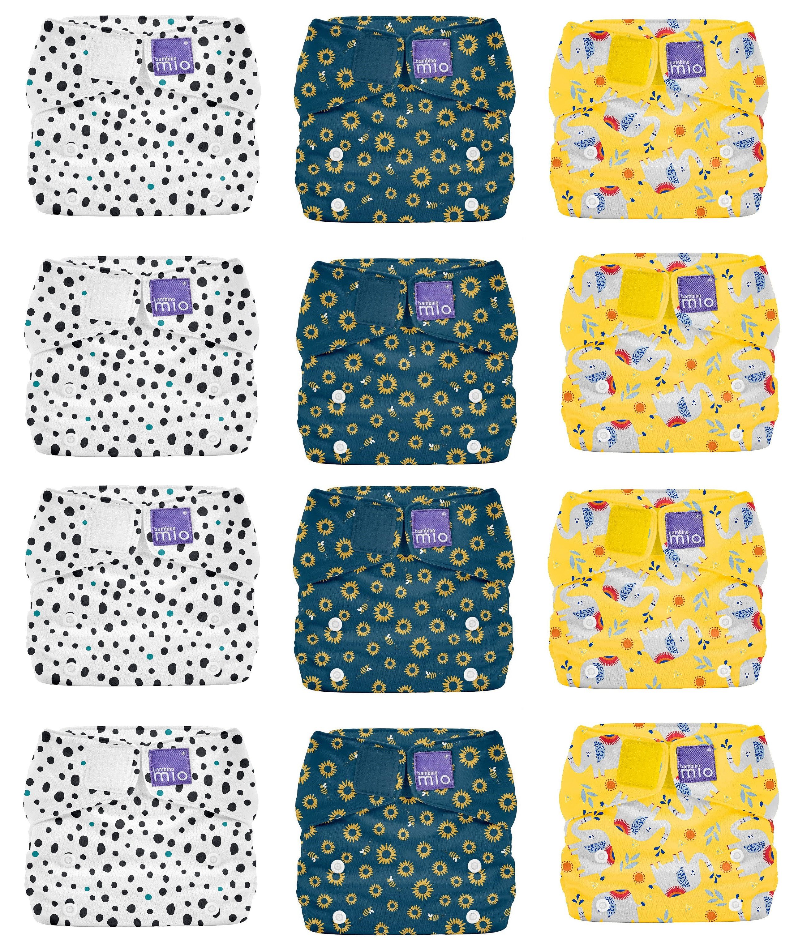 Bambino Mio Stoffwindeln 6er Pack Bambino Mio, Miosolo Stoffwindel Überhose One Size (12-St), Hautsympatisch