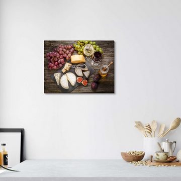 Posterlounge Leinwandbild Editors Choice, Stillleben mit Wein und Käse, Küche Mediterran Fotografie