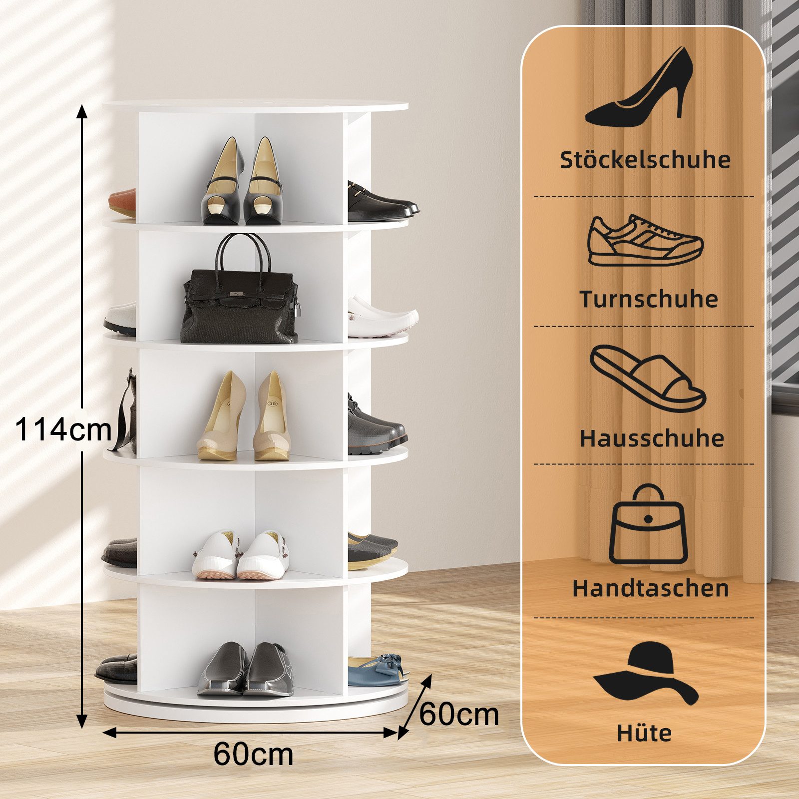 TWSOUL Schuhschrank 360 Grad drehbarer Schuhregal, günstig online kaufen