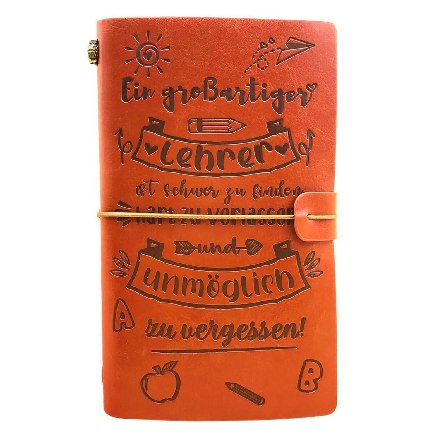 LuxusKollektion Notizbuch Notizbuch Lehrer Geschenk Retro Design in Lederoptik