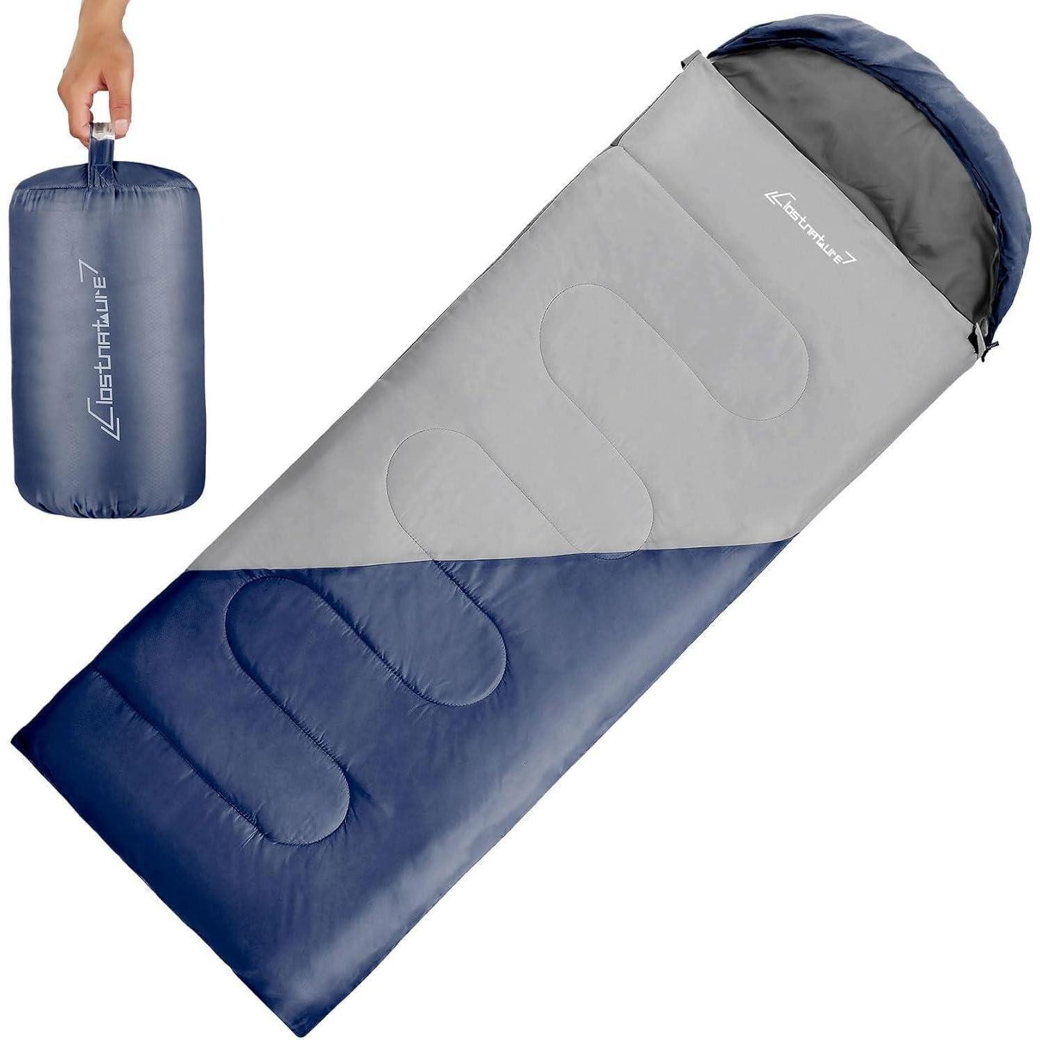 LuxusKollektion Biwakzelt Schlafsack Camping Deckenschlafsack Packmaß Damen Herren Grau 1.3 KG