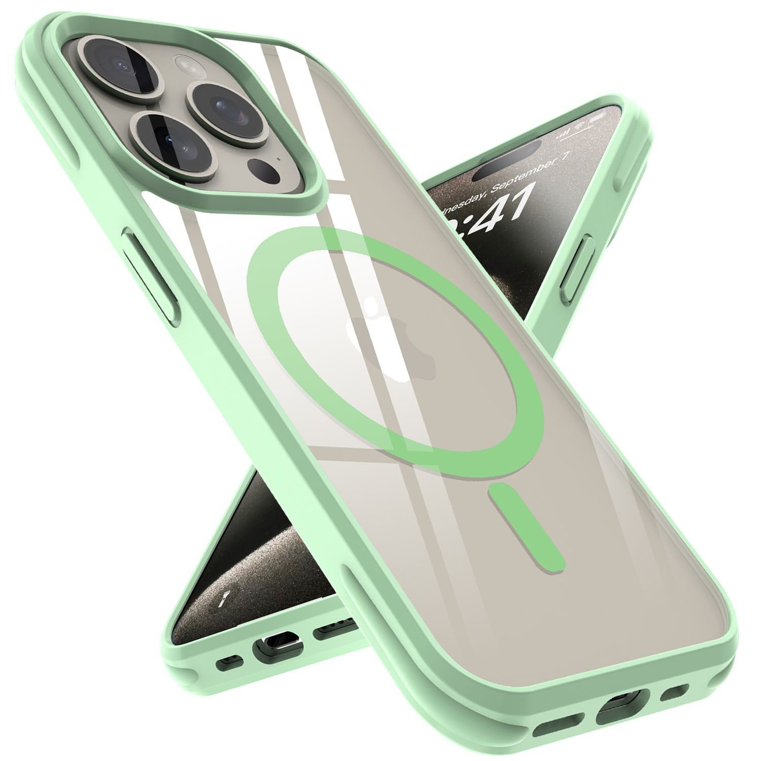 Cadorabo Handyhülle für Apple iPhone 15 PRO Hülle Apple iPhone 15 PRO, Hülle kompatibel mit Magsafe Transparente Schutzhülle Case Cover