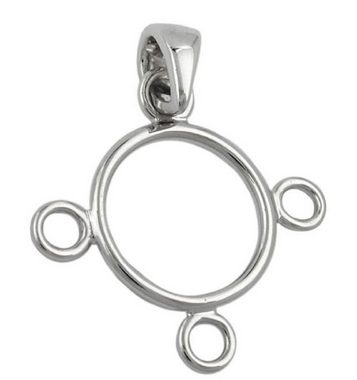 unbespielt Kettenanhänger Charm Anhänger Ring für Einhänger glänzend rhodiniert 925 Silber 21 mm, Silberschmuck für Damen und Herren