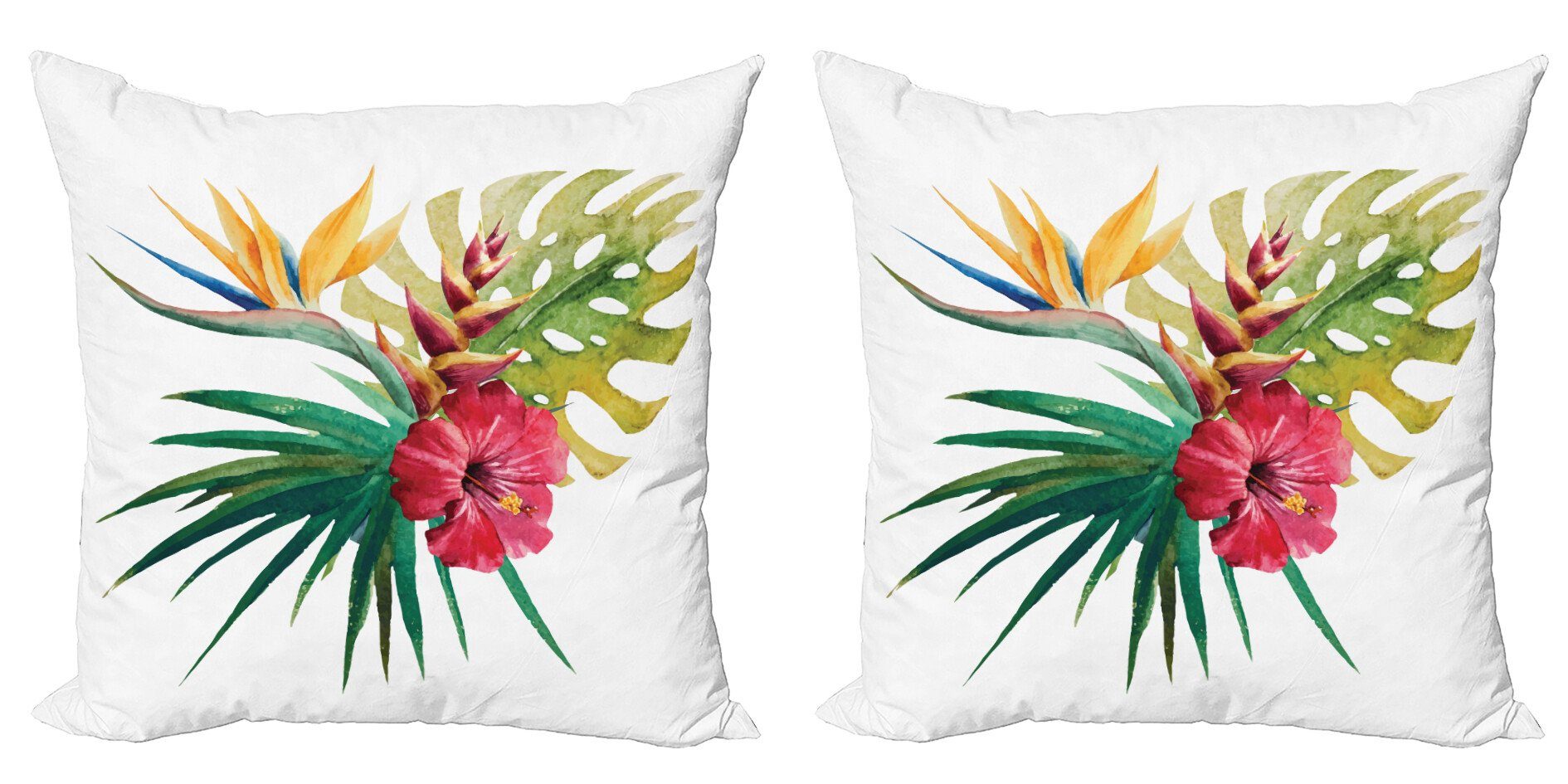 tropische Wilde Kissenbezüge Digitaldruck, Doppelseitiger Modern Abakuhaus Blumen (2 Stück), Accent Orchideen