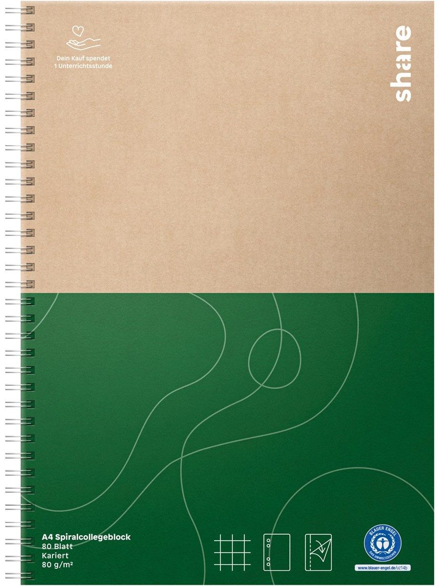 edding Collegeblock Collegeblock A4 kariert aus Recyclingpapier