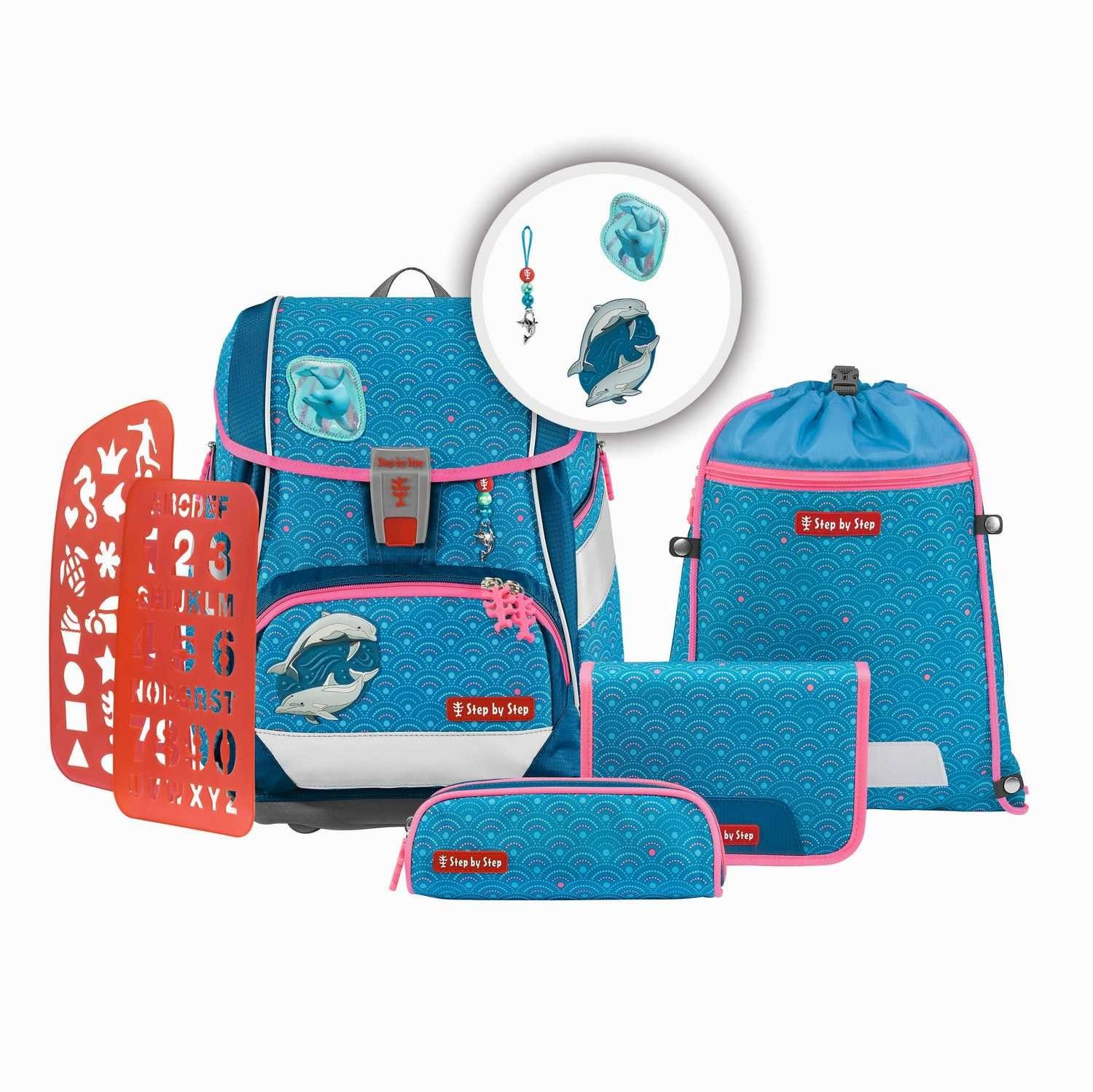 Step by Step Schulranzen 2IN1 PLUS Schulranzen-Set Dolphin Pippa 6-teilig