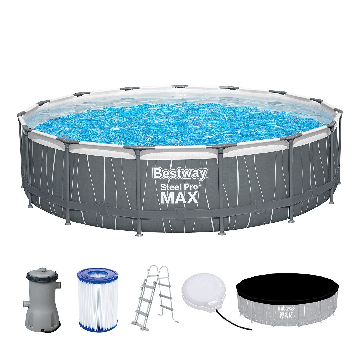 Framepool Steel Pro MAX™ Frame Pool Komplett-Set mit Filterpumpe Ø 457 x 107