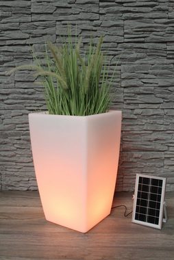 Arnusa Pflanzkübel Solar Blumenkübel LED Farbwechsel + Fernbedienung Akku, Solarleuchte moderne Lampe