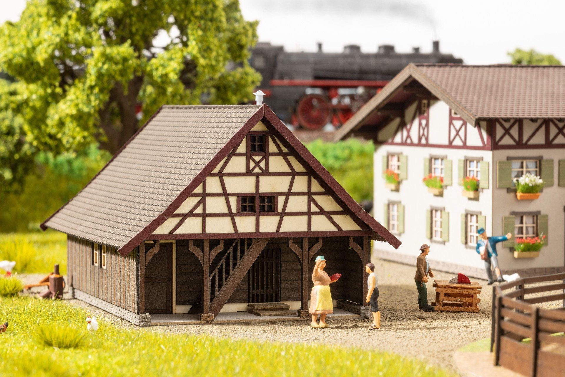 Modelleisenbahn-Gebäude Landwirtschaftliches Nebengebäude, Bausatz für H0