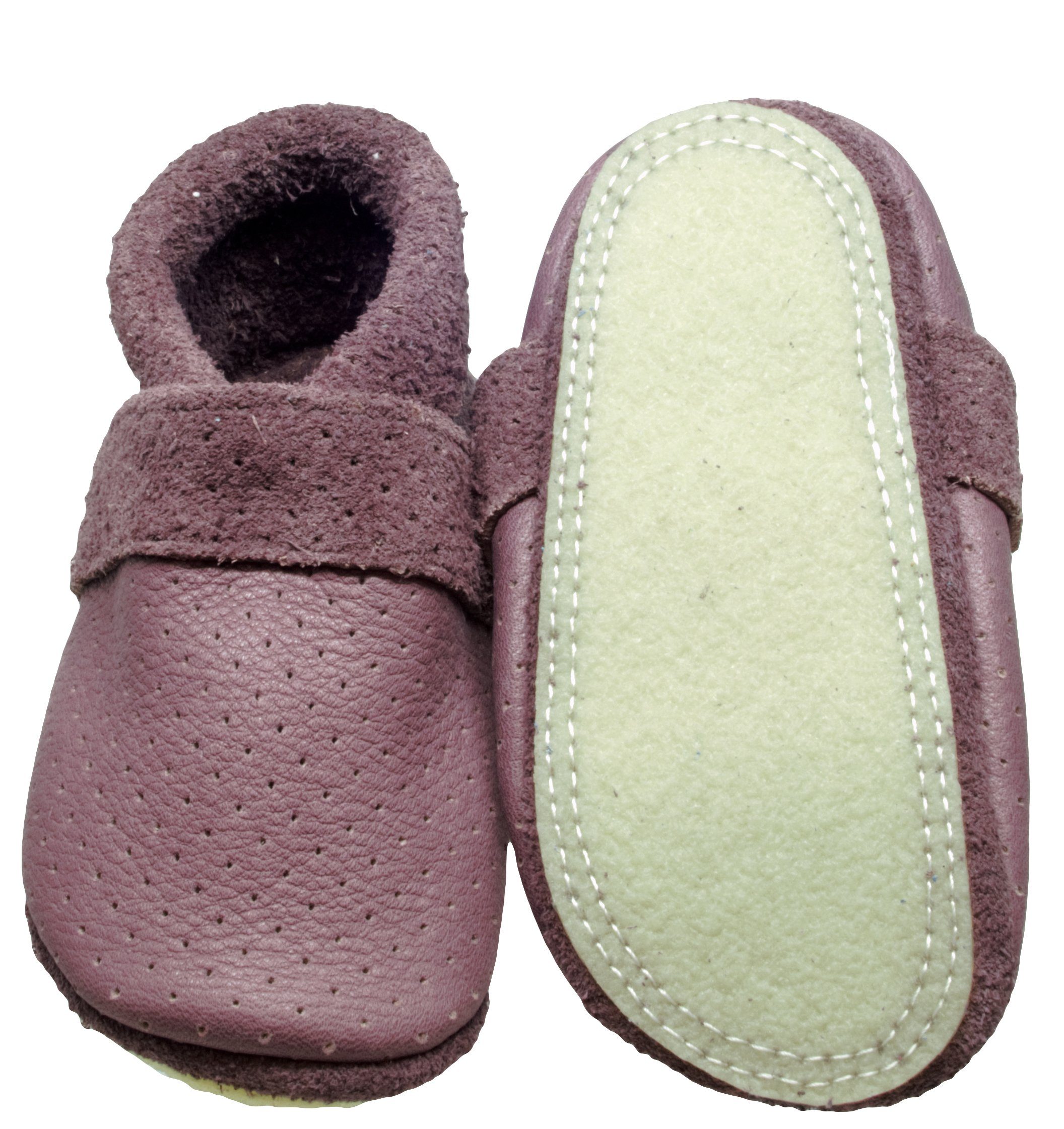 Pantolinos Krabbelschuhe Pantolinos Sommer Hausschuhe Ökoleder Roseberry Krabbelschuh