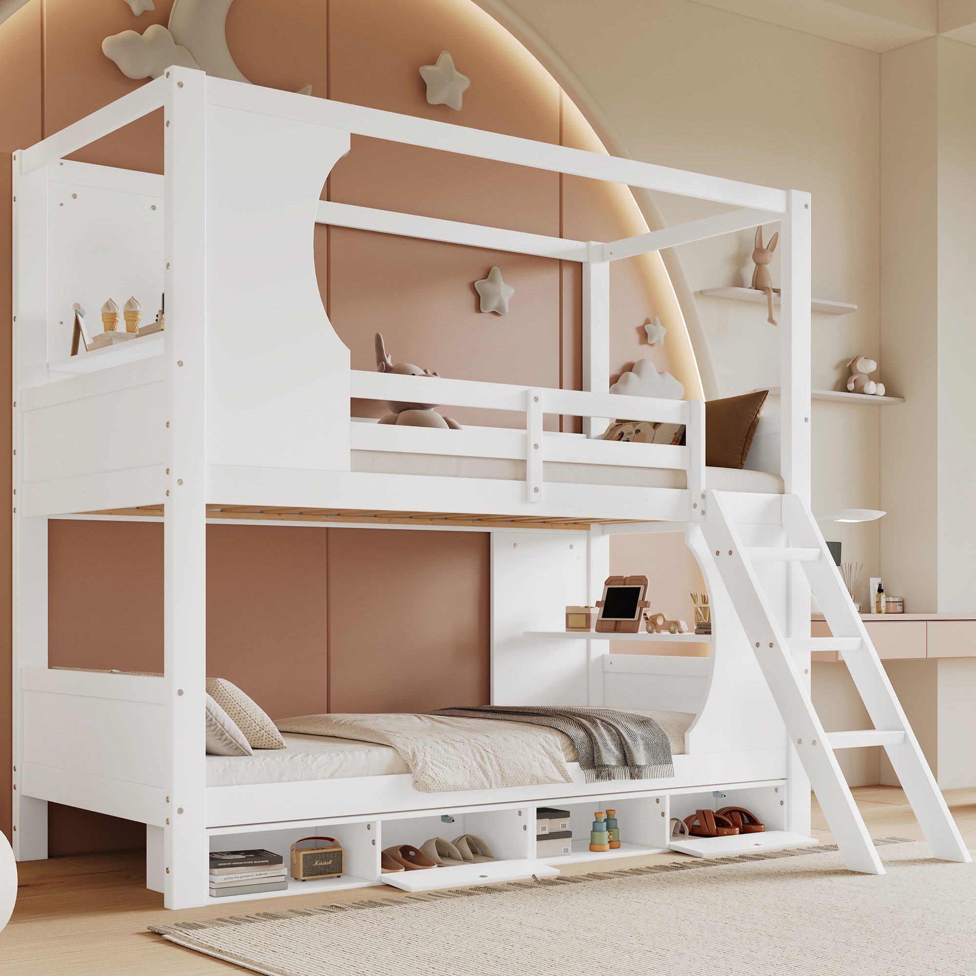 Flieks Etagenbett, Kinderbett Hausbett 90x200cm mit günstig online kaufen