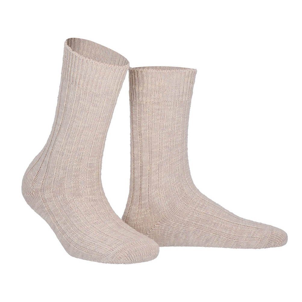aus Damen Wilox für (1-Paar) BIO Langsocken Ivory hautfreundlicher Baumwolle BOOT-Socke