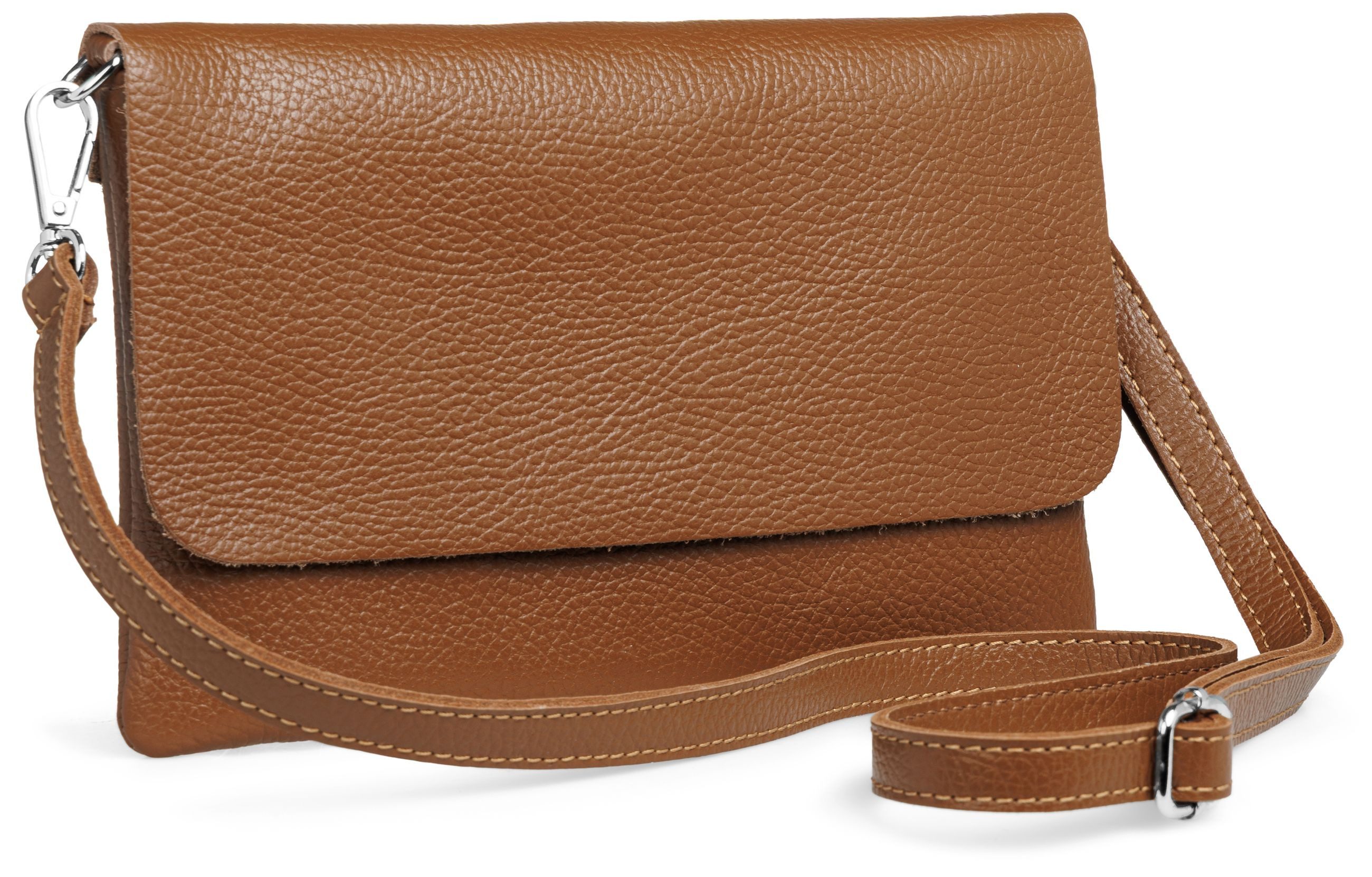 Caspar Clutch Abendtasche Damen Leder Handtasche - CLASSIC LINE - Modell No.835, leicht, elegant & unempfindlich - 100% Echtleder - Handmade in Italy