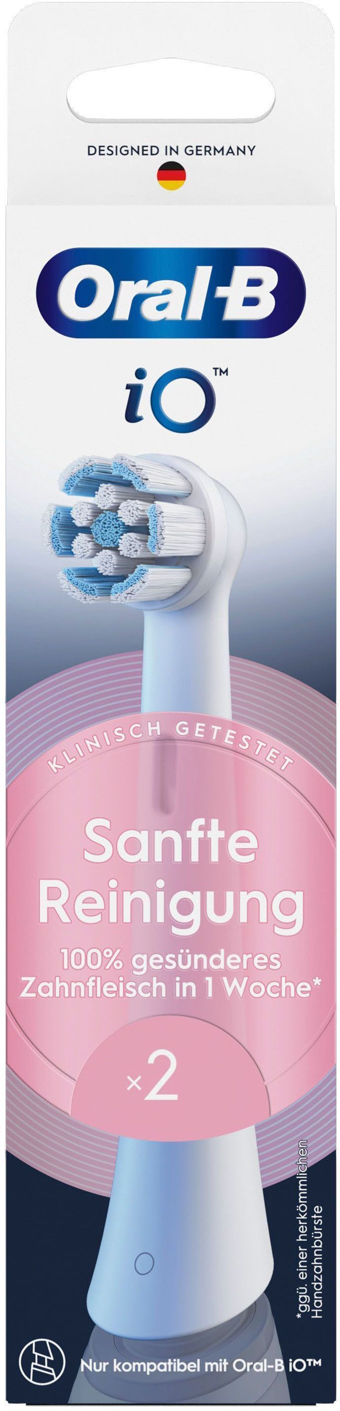Oral-B Aufsteckbürsten iO Sanfte Reinigung, fortschrittliche Plaque-Entfernung, für empfindliches Zahnfleisch
