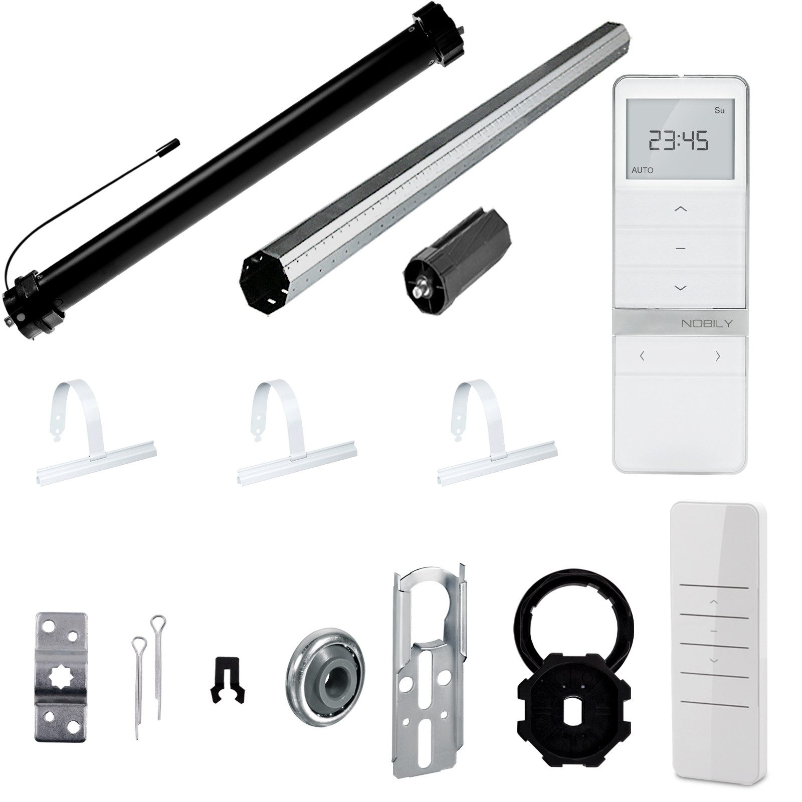 Nobily Achtkantwelle Rollladen-Set mit Maxi Rollladenmotor, Handsender inkl. Mechanik-Set, Komplett-Set, 1-St., 20Nm/50kg