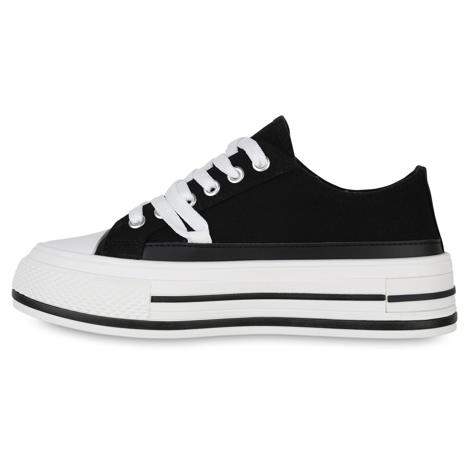VAN HILL 840989 Sneaker Damen Sneaker Low Schnürer Prints Wedges Stoff günstig online kaufen