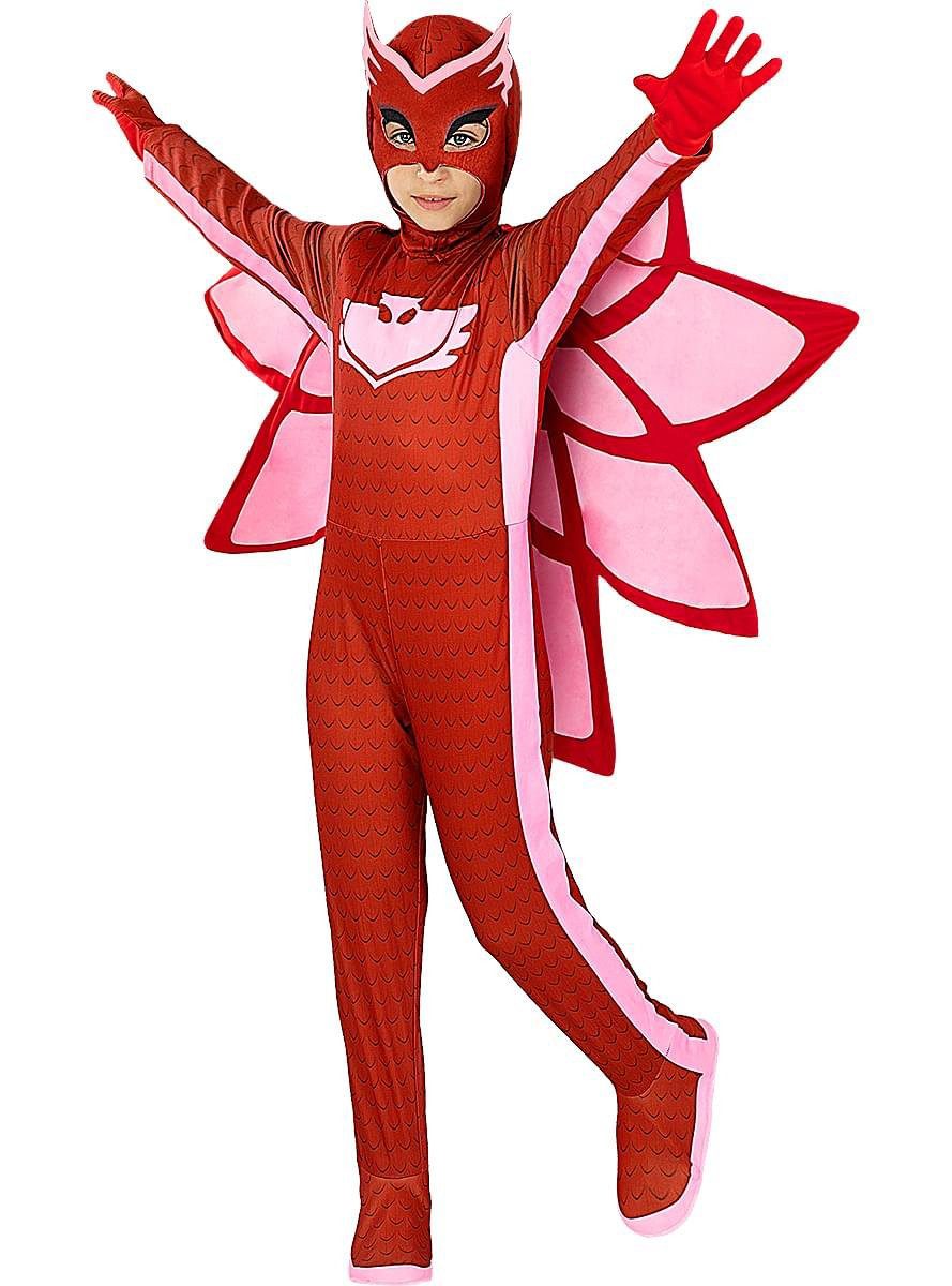 Funidelia Kostüm PJ Masks – Eulette Kostüm für Kinder, Das geheimnisvolle Amulett (und dieses Kostüm) macht Dich zum Pyjama-