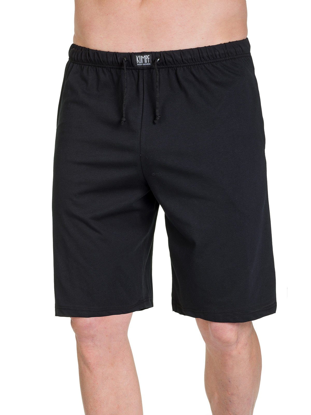 Herren KUMPF Bermuda Bio schwarz (Spar-Set, Loungehose 2-tlg) Cotton Sparpack Markenqualität hohe horizont 2er