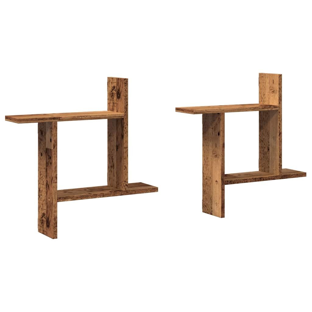 vidaXL Regal Wandregale 2 Stk. Altholz-Optik 50x12x50 cm Holzwerkstoff, 1-t günstig online kaufen
