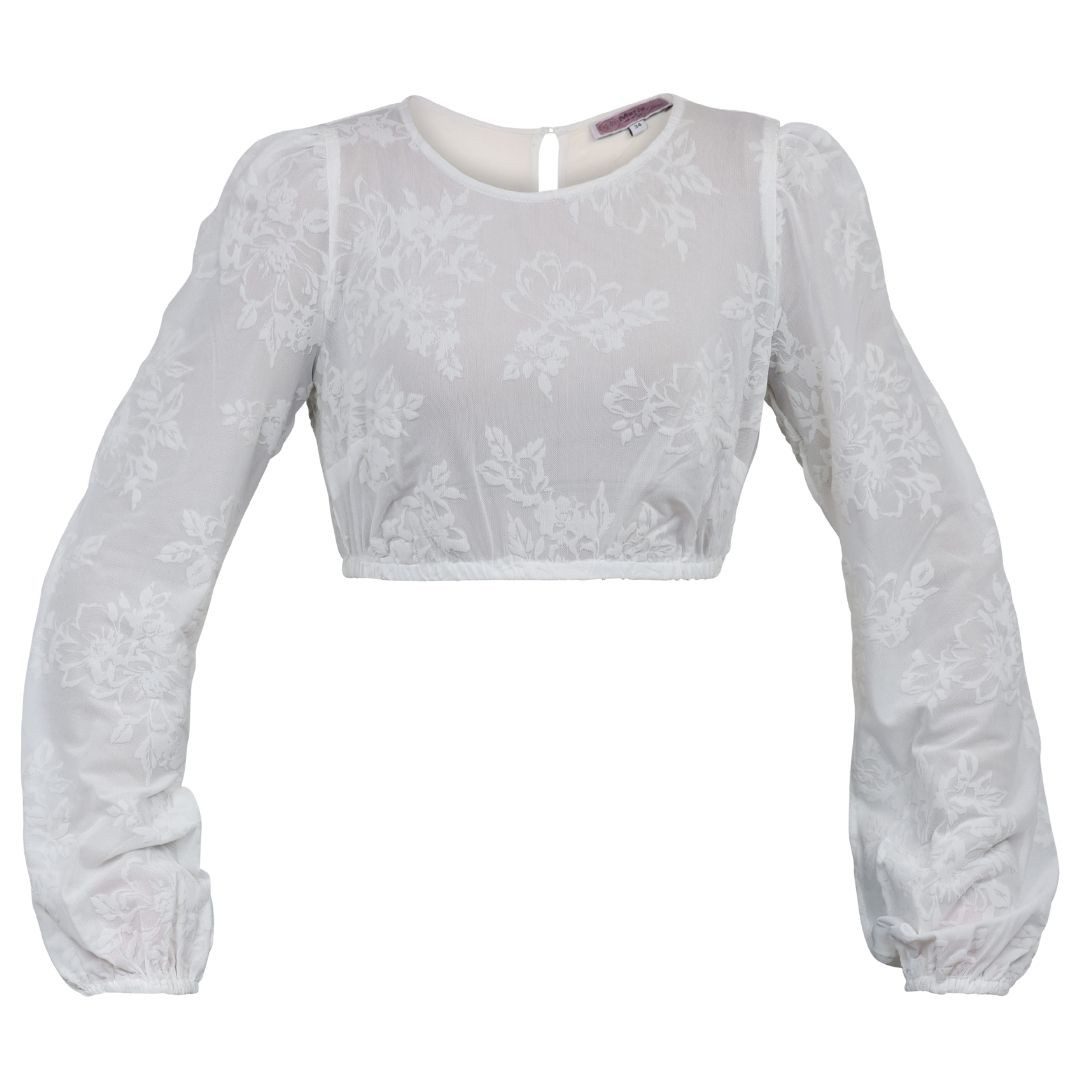 MarJo Dirndlbluse Dirndlbluse Neufelden weiß