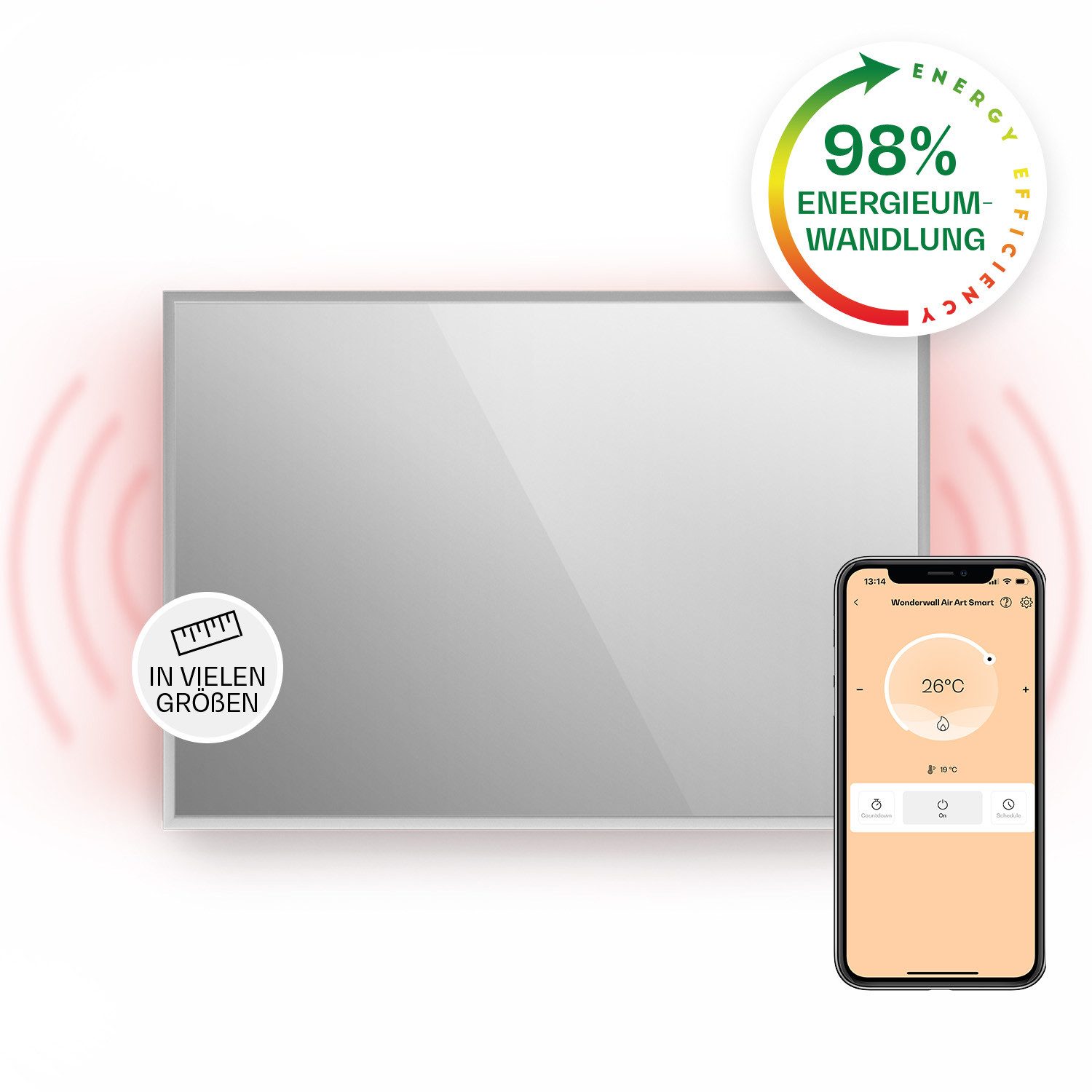 Klarstein Heizkörper La Palma Smart 750 W silver, elektrische Infrarot Wand günstig online kaufen