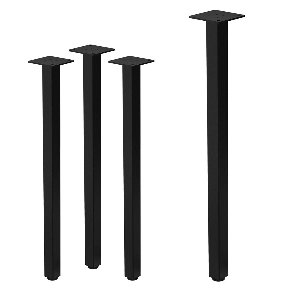 ML-DESIGN Tischbein Tischkufen I-Design Möbelfüße Tischgestell aus pulverbeschichtet Stahl, 4er Set I-Design 72cm Schwarz glänzend eckig Möbelbeine