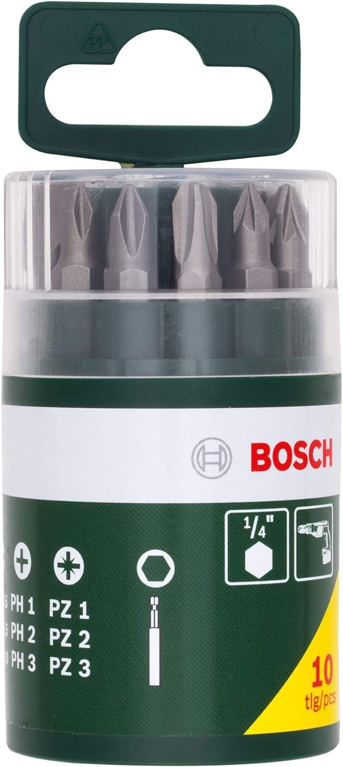 Bohrer- 10 und BOSCH tlg. Schrauberbit-Set Bitset Bit Bosch