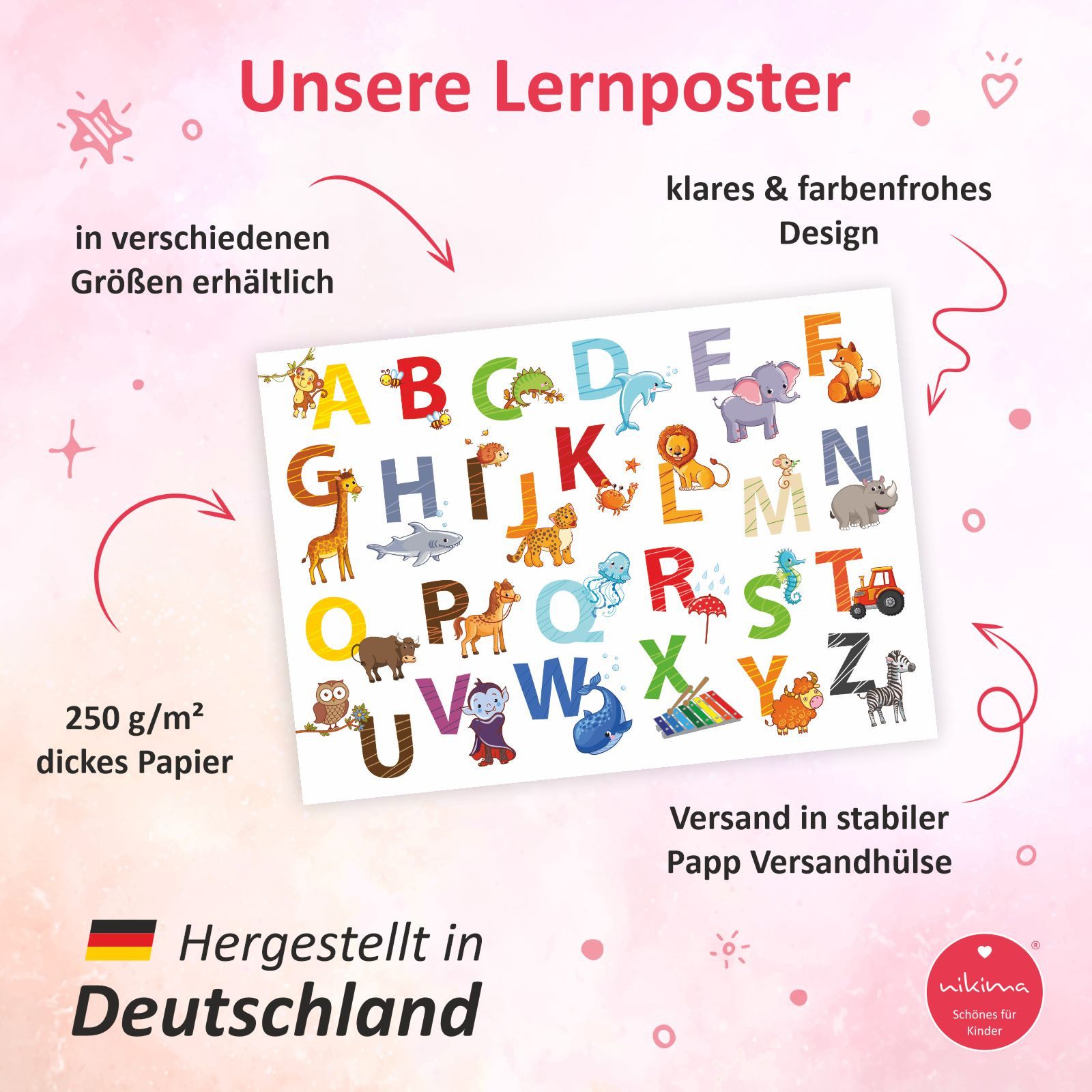 nikima Poster ABC, ABC, Kinder Lernposter günstig online kaufen