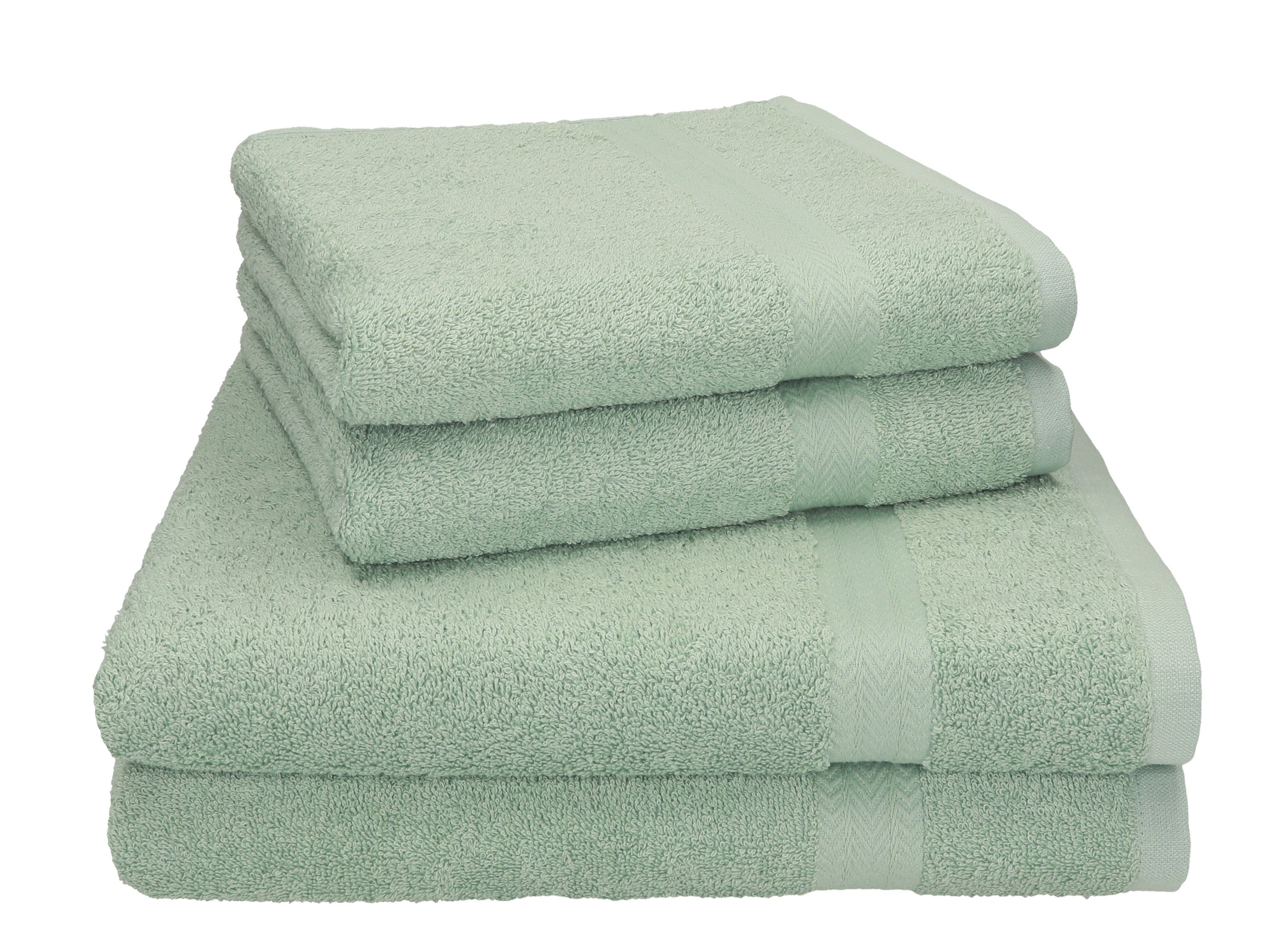 Betz Handtuch Set 4-tlg. PREMIUM 2 Handtücher und 2 Duschtücher, 100% Baumwolle, (4-tlg) heugrün