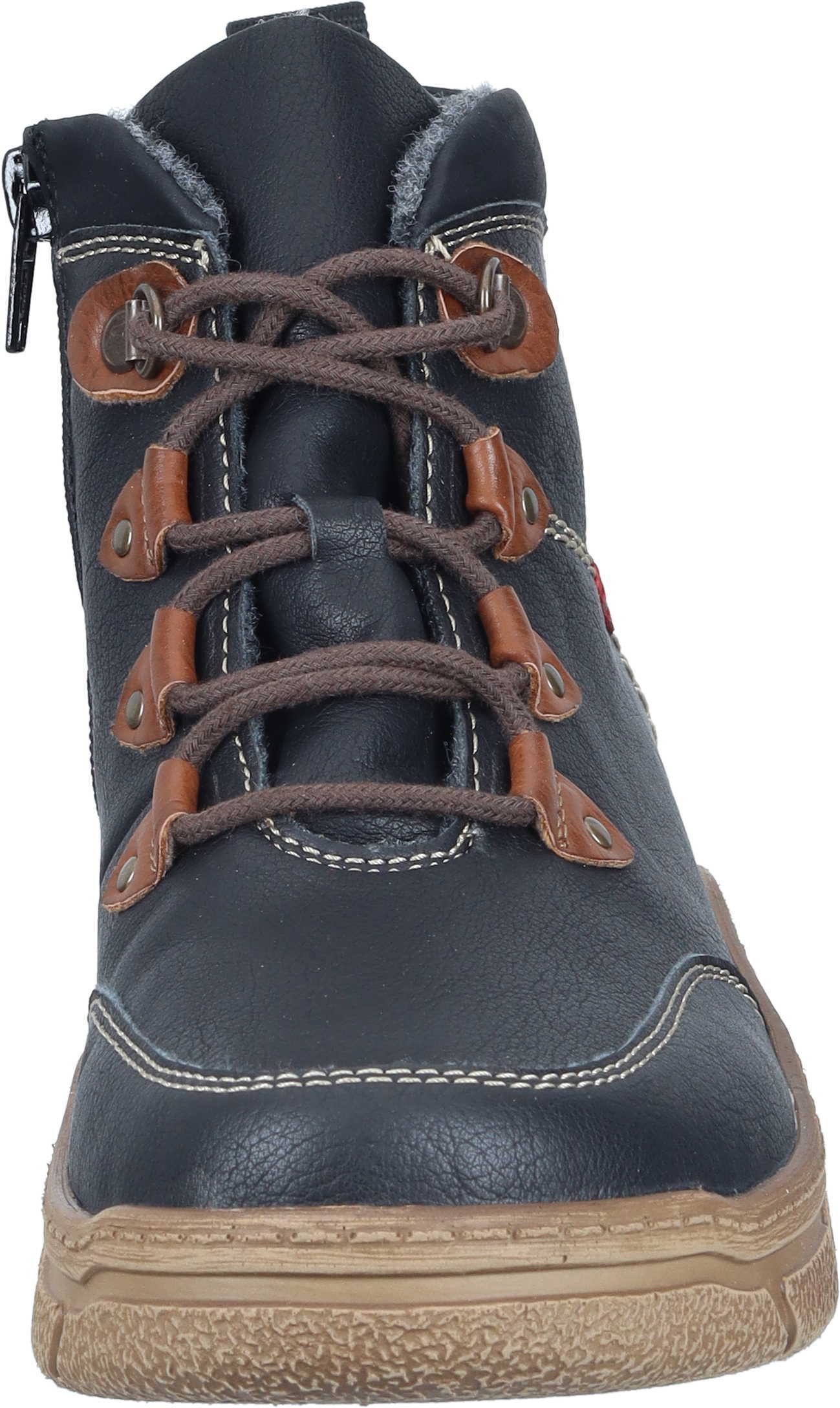 Rieker Stiefel Schnürstiefelette aus strapazierfähigem Synthetik