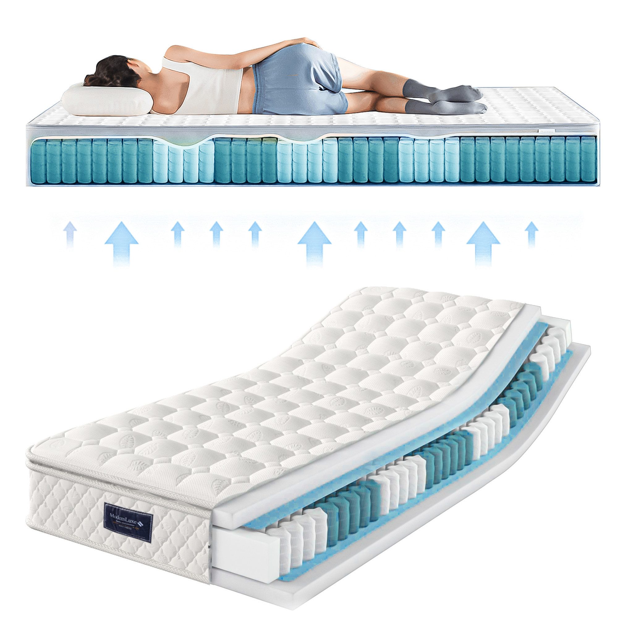 Taschenfederkernmatratze Matratze 90x200 cm, Matratze 140x200 günstig online kaufen
