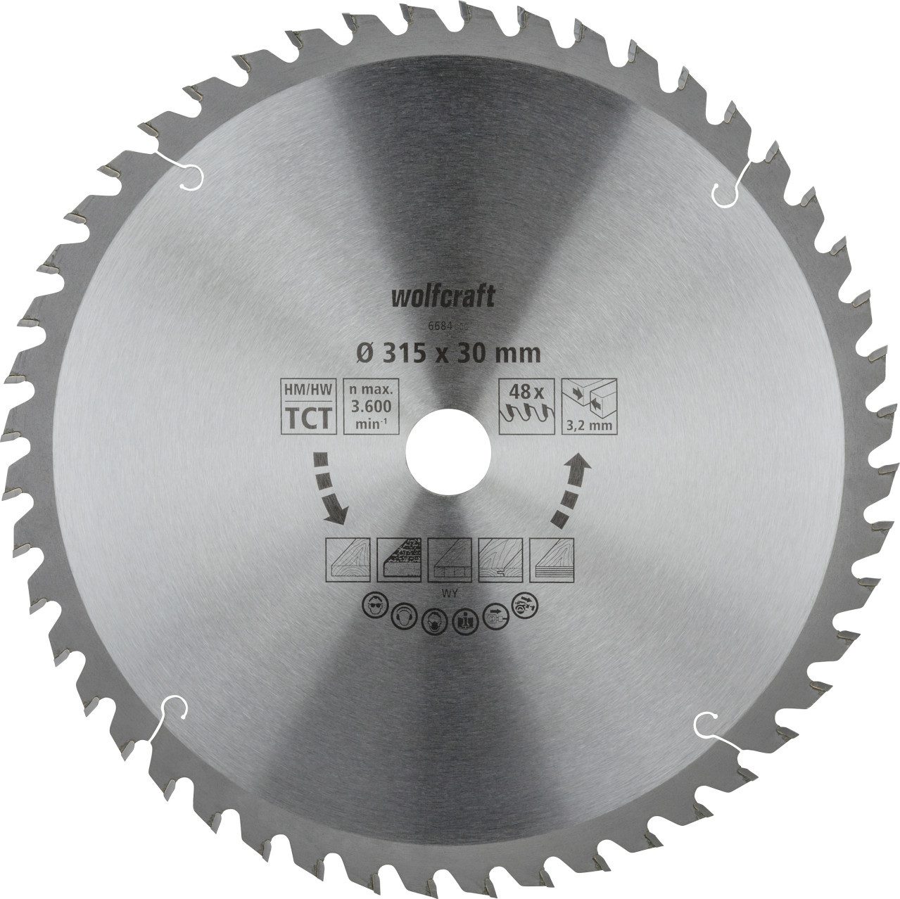Wolfcraft Kreissägeblatt Wolfcraft Kreissägeblatt Ø 315 mm Bohrung Ø 30 mm